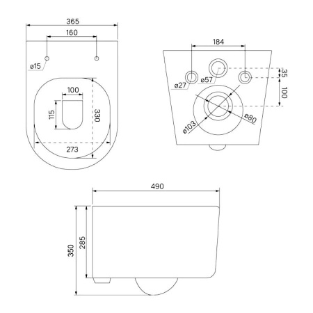 Унитаз подвесной безободковый Bau Hotel PRO, быстросъемное сиденье микролифт