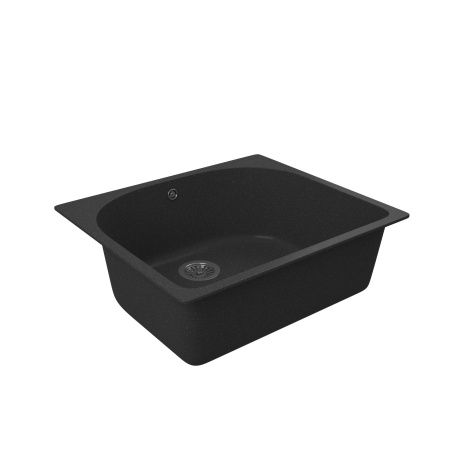 Мойка для кухни BAU Mif Black stone 59х51, выпуск с сифоном в комплекте, черный камень