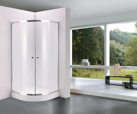 Душевой уголок BAU Dream Hit с поддоном 80x80х195, прозрачное закаленное стекло, хромированный профиль