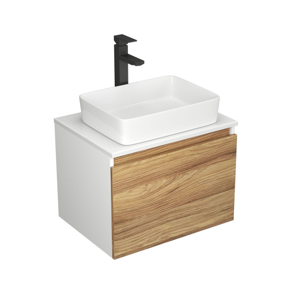 Комплект для ванной, 3 предмета (Тумба Bau Dream Blackwood 50, раковина BAU Mini 38х24, смеситель для раковины высокий Hotel Black, черный)