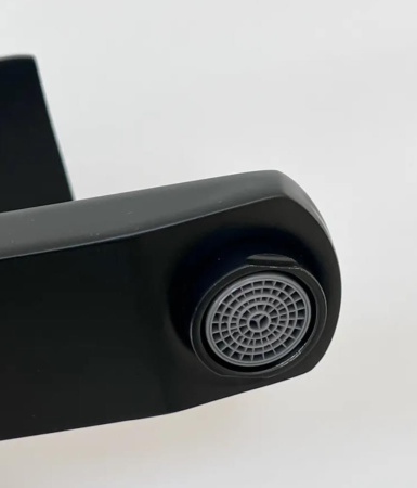 Раковина накладная со смесителем и выпуском (Умывальник BAU Mini квадратный 24х24 белый + смеситель для раковины высокий Hotel Black, черный, выпуск клик клак, черный)