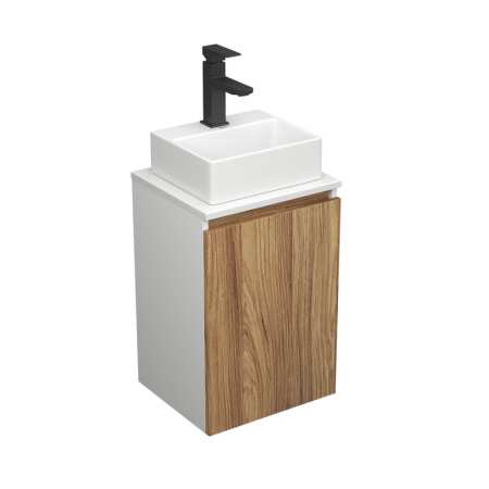 Комплект для ванной, 3 предмета (Тумба под раковину Bau Blackwood 40 + раковина BAU 33х28, смеситель Hotel Black, черный)