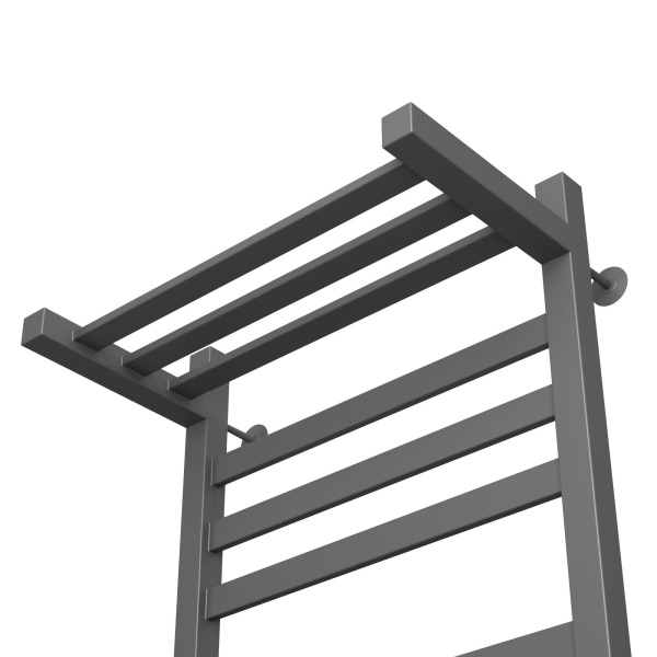 Полотенцесушитель электрический профильный с полкой Маргроид BAU В81/10 50х80 Gun Grey темно-серый металлик с таймером, универсальное подключение