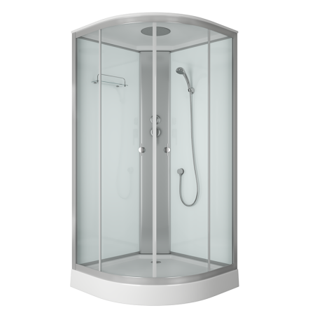 Душевая кабина BAU Dream Hit Black 90x90х215, прозрачное закаленное стекло, белая