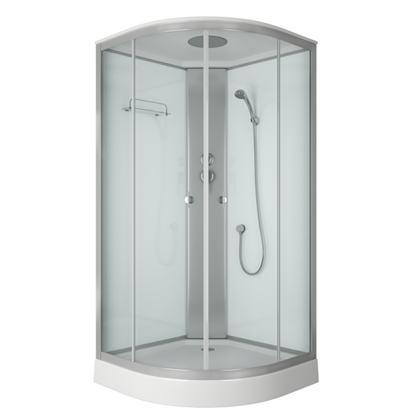 Душевая кабина BAU Dream Hit Black 90x90х215, прозрачное закаленное стекло, белая