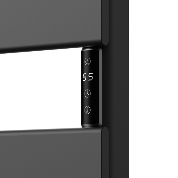 Полотенцесушитель дизайнерский электрический BAU Spectrum Black 70х40, подключение справа, черный матовый