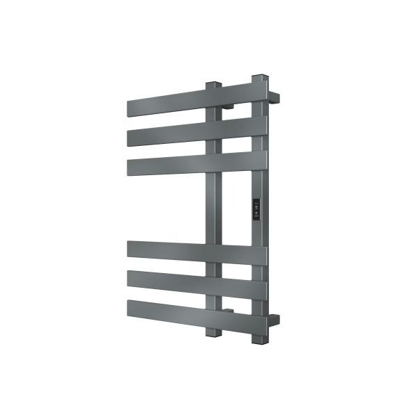 Полотенцесушитель дизайнерский электрический, профильный BAU Blizzard Gun Grey 50х70, 6 планок, темно-серый металлик