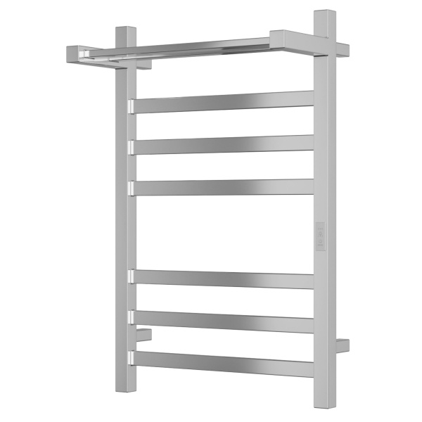 Полотенцесушитель электрический профильный с полкой BAU Hotel Shelf 50х80, 6 планок, универсальный, нерж. сталь полированная