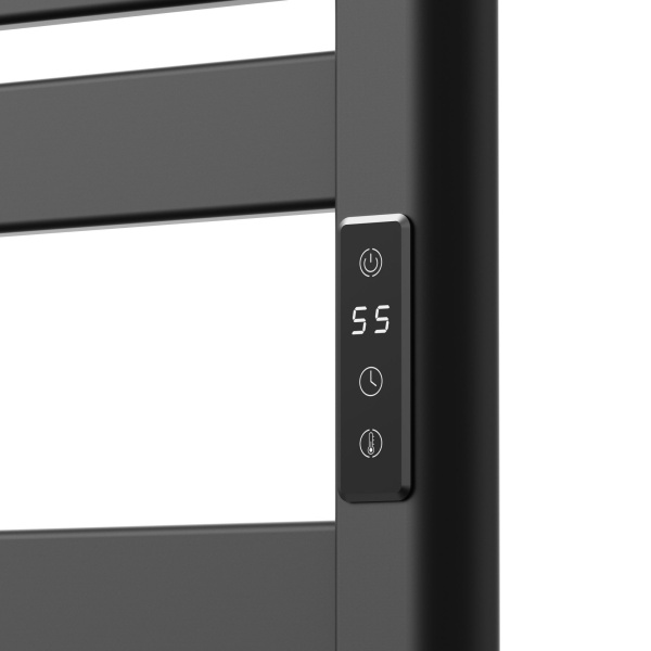 Полотенцесушитель дизайнерский электрический BAU Elite Elegant Black 60х45, подключение справа, черный матовый