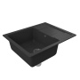 Мойка для кухни оборачиваемая с крылом BAU Stil Black stone 61х50, выпуск с сифоном в комплекте, черный камень