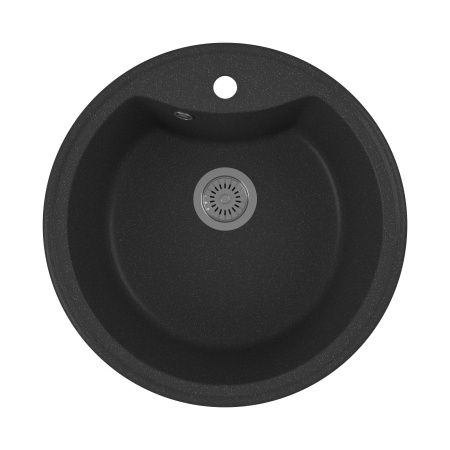 Мойка для кухни BAU Dream Black stone D 51, выпуск с сифоном в комплекте, черный камень