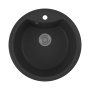 Мойка для кухни BAU Dream Black stone D 51, выпуск с сифоном в комплекте, черный камень