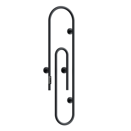 Полотенцесушитель дизайнерский электрический BAU Wall Clip Gun Grey 120х30, темно-серый металлик