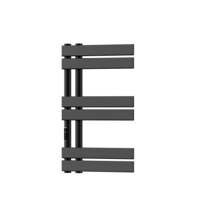 Полотенцесушитель дизайнерский электрический BAU Eastern Wind Black 80х50, подключение нижнее, черный матовый