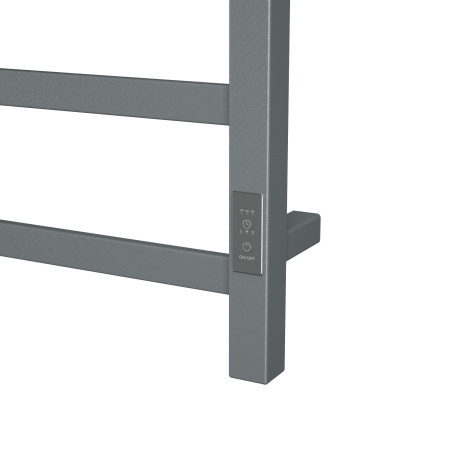 Полотенцесушитель электрический профильный Маргроид BAU Gun Grey В81/10 40х60, П4 темно-серый металлик с таймером с таймером справа