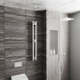 Полотенцесушитель дизайнерский электрический, профильный BAU Stella Square 10х120, 2 коллектора, 2 крючка, белый полуматовый