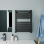 Полотенцесушитель дизайнерский электрический BAU Elite Elegant Black 60х45, подключение справа, черный матовый