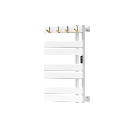 Полотенцесушитель дизайнерский электрический BAU Wind Hook White 80х50, подключение нижнее, белый матовый