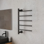 Полотенцесушитель дизайнерский электрический BAU Nimb Black 62,5х40, подключение нижнее, черный матовый
