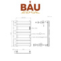 Полотенцесушитель дизайнерский электрический BAU Spectrum White 70х40, подключение справа, белый матовый