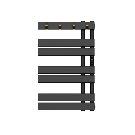 Полотенцесушитель дизайнерский электрический BAU Wind Hook Black 80х50, подключение нижнее, черный матовый