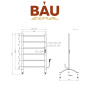 Полотенцесушитель дизайнерский электрический BAU Stil Floor White 90х50, белый матовый