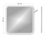 Зеркало Bau Palace Limited Edition 800х800, сенсор на взмах, c LED подсветкой, защитный корпус с высокой светопроницаемостью, теплый свет