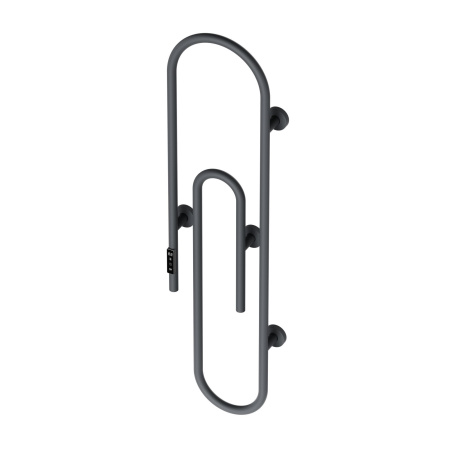 Полотенцесушитель дизайнерский электрический BAU Wall Clip Gun Grey 120х30, темно-серый металлик