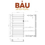Полотенцесушитель дизайнерский электрический BAU Spectrum Gun Grey 94х50, подключение справа, темно-серый металлик