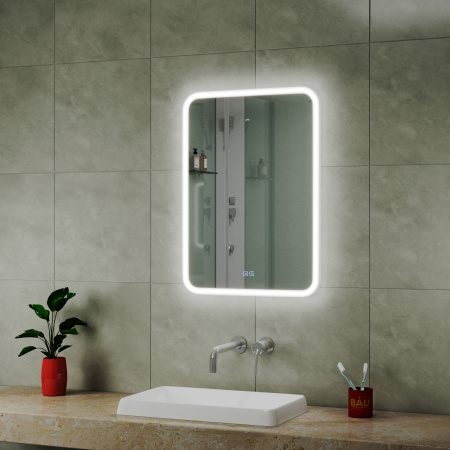 Зеркало Bau Stil 50х70, антипар, LeD подсветка, сенсор, пластиковый защитный корпус