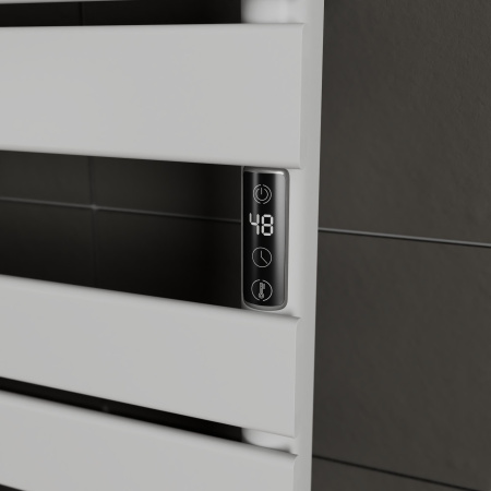 Полотенцесушитель дизайнерский электрический BAU Spectrum White 70х40, подключение справа, белый матовый