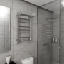 Полотенцесушитель электрический с полкой BAU Stil Shelf 40х80, 7 планок, универсальный, нерж. сталь полированная