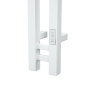 Полотенцесушитель дизайнерский электрический, профильный BAU Stella Square 10х160, 2 коллектора, 2 крючка, белый полуматовый