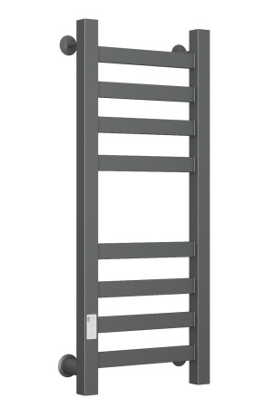 Полотенцесушитель электрический профильный Маргроид BAU Gun Grey В81/10 30х80 темно-серый металлик с таймером с таймером слева