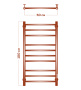 Полотенцесушитель электрический Маргроид BAU В10 100х50, П10 (3+4+3) с таймером справа, нерж. сталь, хром