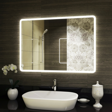 Зеркало Bau Stil 100х70, LeD подсветка, сенсор, антипар, пластиковый защитный корпус