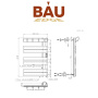 Полотенцесушитель дизайнерский электрический BAU Wind Hook White 80х50, подключение нижнее, белый матовый