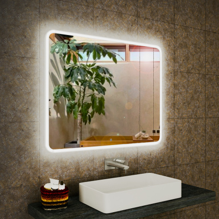 Зеркало Bau Stil 100х70, LeD подсветка, сенсор, антипар, пластиковый защитный корпус