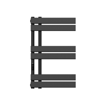 Полотенцесушитель дизайнерский электрический BAU Eastern Wind Black 80х50, подключение нижнее, черный матовый