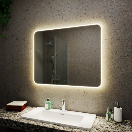 Зеркало Bau Palace Limited Edition 1200х800, сенсор на взмах, c LED подсветкой, защитный корпус с высокой светопроницаемостью, теплый свет