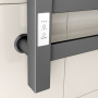 Полотенцесушитель электрический профильный Маргроид BAU Gun Grey В81/10 40х80 темно-серый металлик с таймером с таймером слева