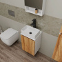 Комплект для ванной, 4 предмета (Тумба Bau Dream Blackwood 40, раковина BAU Mini 38х24, смеситель для раковины высокий Hotel Black, черный, выпуск клик клак, черный)