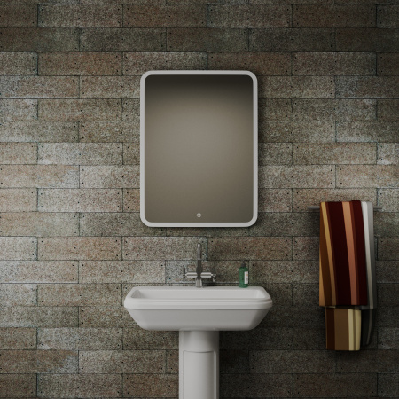 Зеркало Bau Stil 60х80, сенсорная LED подсветка, пластиковый защитный корпус