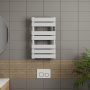 Полотенцесушитель дизайнерский электрический BAU Spectrum White 70х40, подключение справа, белый матовый