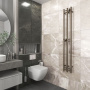 Полотенцесушитель дизайнерский электрический, BAU Stella 25х160, 3 коллектора, 2 крючка, антикварная бронза