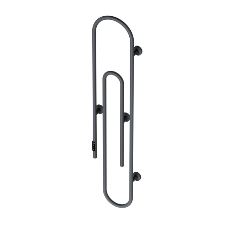 Полотенцесушитель дизайнерский электрический BAU Wall Clip Gun Grey 150х30, темно-серый металлик