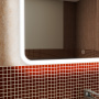 Зеркало с часами и LED подсветкой Bau Stil 70х80, сенсорное управление, пластиковый защитный корпус