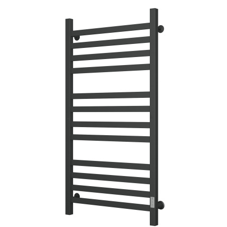Полотенцесушитель электрический профильный Маргроид BAU В81/10 60х120, 3 вставки 4-4-4, черный матовый RAL 9005 с таймером, универсальное подключение