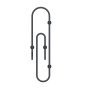 Полотенцесушитель дизайнерский электрический BAU Wall Clip Gun Grey 120х30, темно-серый металлик