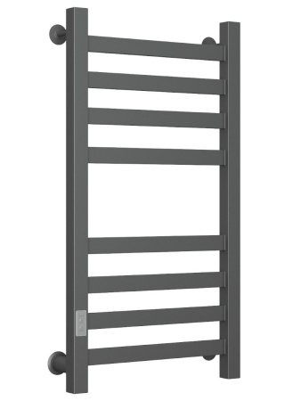Полотенцесушитель электрический профильный Маргроид BAU Gun Grey В81/10 40х80 темно-серый металлик с таймером с таймером слева
